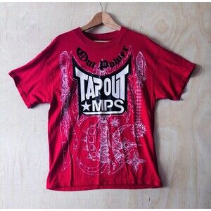 Tapout MPS Shirt Mens Large Red Dagger Sword Mall Goth Vintage Y2K AOP MMA UFC